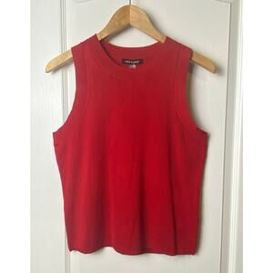 Cable and Gauge Red Sleeveless Blouse Women's Size Petite Large NWT